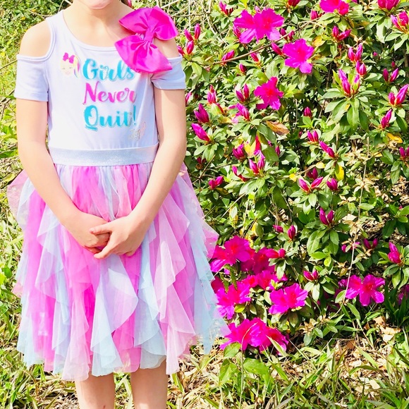 🗣LAST ONE Jojo siwa girls pink blue bow dress NWT - Picture 2 of 8